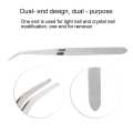 Stainless steel gel nail acrylic nails shaping tweezers clip art tool straight curved rhinestone stud fashion tools. 