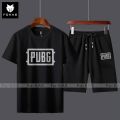 Black Trendy PUBG Printed Tracksuit Cotton Fabric T-Shirt & Shorts for Summer Elegant Suits gym_Track Suit pubg Printed tshirts+short Casual Wear for Men. 
