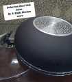 Induction Base Wok 32CM with Glass Lid – Extra Large Nonstick Cooking Pan for Frying, Bhuna, Curry – Imported Quality. 