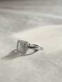 Elegant ring, rectangular style ring, White Stone Ring, Sterling Silver, Halo Design, Women's Fashion Jewelry, Modern Glam Accessory. 