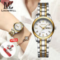 LouisWill Ladies Watch Fashion Quartz Watch Diamond Watches Steel Strap Watches 30M Waterproof Watch Thin Strap Watch Roman Numerals Dial Watches Luxury Design Watch Wristwatch With Calender Luminous Pointer. 