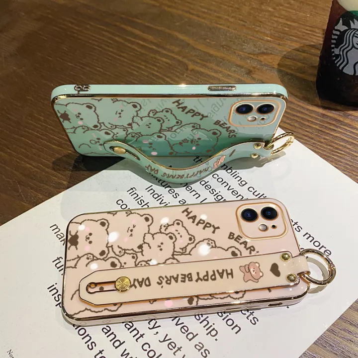 JIUMOO%20For%20OPPO%20A93%202020%20Case%20With%20Wristband%20Cartoon%20Cute%20Line%20Bear%20New%20Design%20Shockproof%20Phone%20Case%20Pattern%20Plating%20Silicone%20Casing%20Full%20Cover%20Camera%20Thin%20SoftCase%20Protection%20Cases%20-%20Image%205