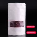 50 Pcs white matte Stand Up Bag with Frosted Window Zip Lock Grip Seal Tear Notch Doypack Food Coffee Packaging Pouches. 