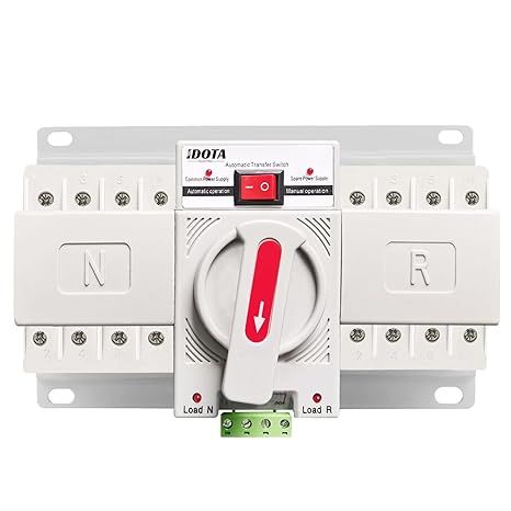 Dual Power Automatic Transfer Switch AC 230V 4P 63A Load Switch Emergency Current Switch Automatic Emergency Power Switch Power Switch Double Transfer Switch Circuit Breaker