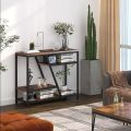 Narrow Console Table for Entryway Hallway Table with Storage Shelves for Living Room Rustic. 