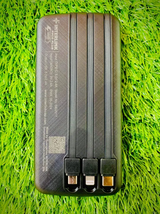 INTERLINK%20RECO%20PLUS%20Power%20Bank%2010000mAh%20%E2%80%93%20With%203%20Built-in%20Cables%20%20Type-C%20Cable,%20Micro%20USB%20Cable%20&%20Lightning%20Cable%20%20%7C%20Digital%20Display%20%7C%20Fast%20Charging%202.4A%20%7C%20Flight%20Friendly%20-%20Image%203