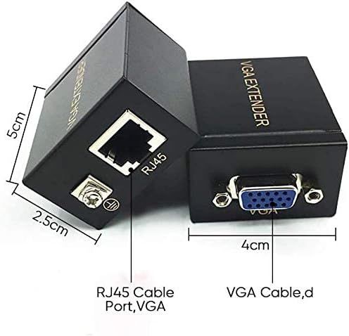 VGA Extender 60m VGA Signal Video Booster Transmitter and Receiver Converter Over CAT-5e/6 Cable for TCP/IP Signal into VGA Signal ORIGINAL UK ZONE STOCK