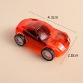 Mini Creative Pull Back Transparent Fast Cars Model Plastic Wind Up Toy. 