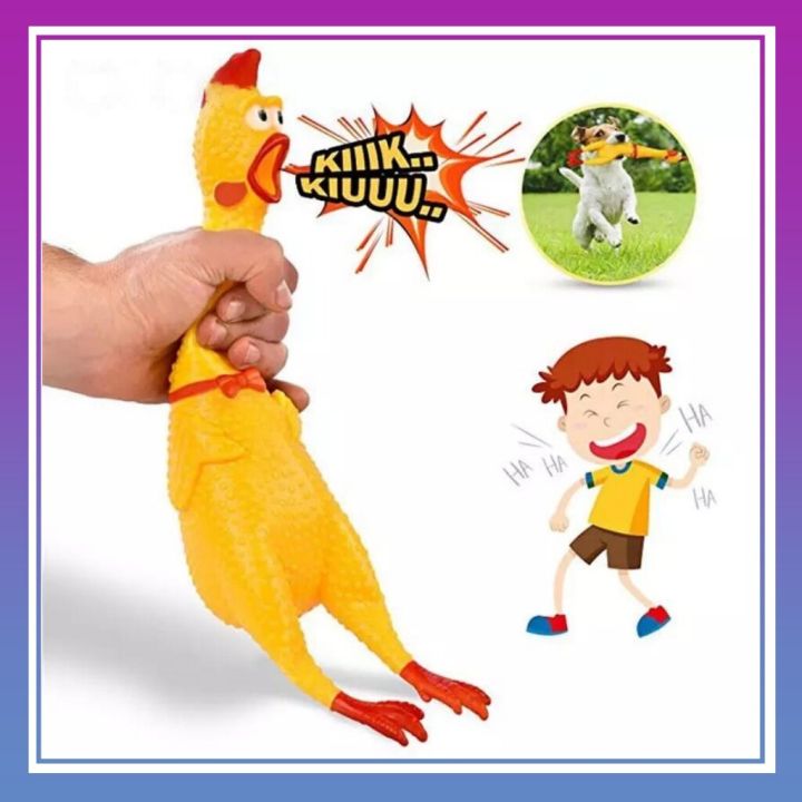 Funny Easter Squeeze Screaming Mini Rubber Chicken Toys Sound Toy for Kids Pets