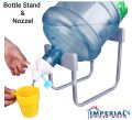 1 Pc - Metal 19 Ltr Water Bottle Stand - Rust resistant Dispenser Stand - Rack Shelf Anti Slip Holders and Flow Tap Valve -. 