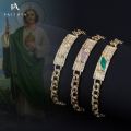FB0282 2022 Wholesale Men OJO Relojes De Pulsera Oro Laminado 14K 18K Gold Plated San Judas Tadeo Charms Jewelry Bracelets. 