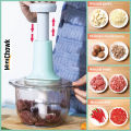 Manual Hand Operated 2000 ML litter Chopper Pump Action With 9 Feature including Kadu kash Food Processor Portable Container Kitchen Gadget. 