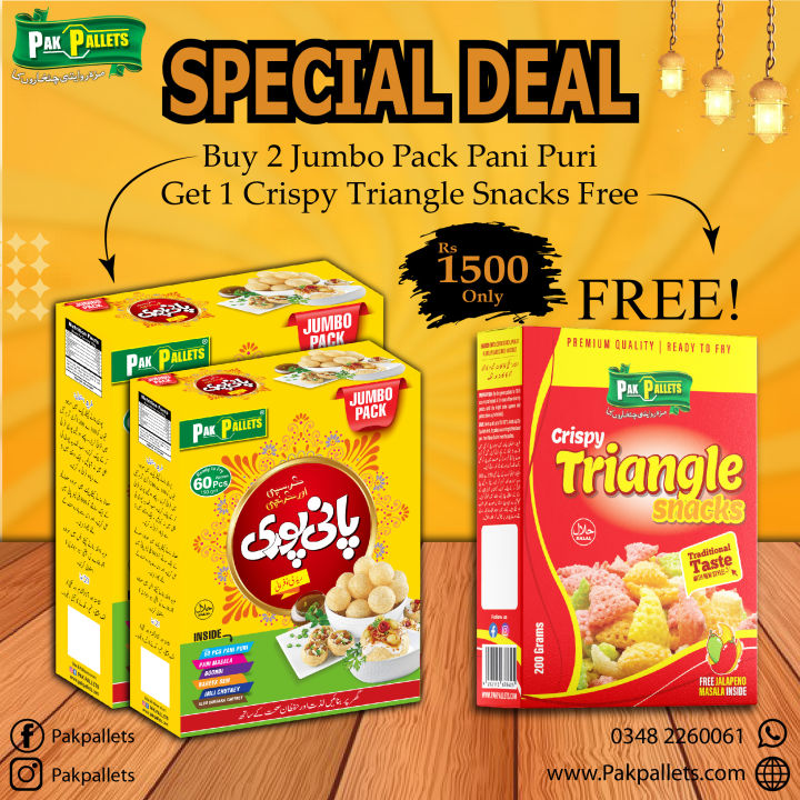 Special Deal ( Buy 2 Jumbo Pani Puri Packet and get 1 Snack box Free )