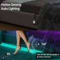 Motion Sensor LED Strip Lights 6m, 2PCS 3M USB LED Lights with Battery Powered, 5050 Music Sync LED Strip with APP Control, RGB Lights for Bed, Stairs, Cabinet. 