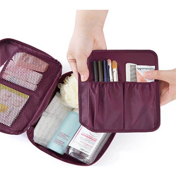 Makeup%20Bag,%20Portable%20Cosmetic%20Bag,%20Large%20Capacity%20Travel%20Makeup%20Case%20Organizer,%20Black%20Makeup%20Bags%20For%20Women%20Toiletry%20Bag%20For%20Girls%20Traveling%20With%20Handle%20And%20Divider%20-%201Pc%20-%20Image%204