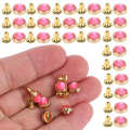 Rhinestone Rivets 100 Sets Mixed Colors Crystal Zinc Alloy Diamond Quick Luggage Clothing Shoes Decoration DIY Tool 8mm. 