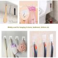 Adhesive Hooks, Pack of 10 / 20 / 50 Sticky Hooks, Transparent Reusable Removable Adhesive Hooks for Hanging, Wall Hooks for Hanging Can be Use for Kitchen Bathroom Shower Outdoor Home Improvement. 