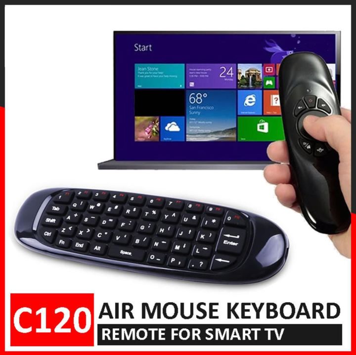 SpeedX C120 Air Mouse Remote for Smart TV (Built In Keyboard) Smart Air Fly Mouse for Android TV Box / PC / Presentation