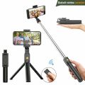 4 in 1 Wireless Selfie Stick Foldable Mini Tripod Stand | R1 (Bluetooth Selfie Stick) Selfie Light Mobile Holder With Fill Light Shutter Remote Control For IOS Android | For Tiktok Vlogging Photography. 