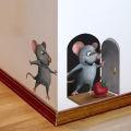 Wall Sticker Anti-mold 3D Two Funny Rats PP Wall Decoration Picture. 