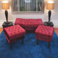 Sofa 4 Seater Puffy Sets(customized)Puffy Sets Fabric Blue Valvet. 