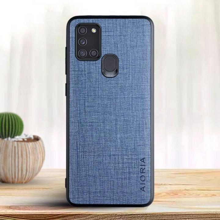 lthmy for Samsung galaxy A21S case with Cross waterproof cloth design PU TPU 2in1 material casing