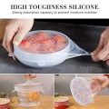 Universal Food Silicone Cover, 6 Pieces Reusable Stretch Lids For Cookware With Silicone Lid guards made of silicone. 