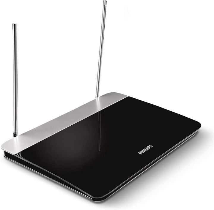 Philips SDV6227/12 Digital Indoor DVB-T Antenna (47dB, HDTV/UHF/VHF/UKW) black/silver UK IMPORT