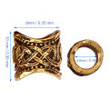 Hao Kan 24 PCS Hair Beads Metal Ancient Gold Antique Large Hole Braiding Bracelet Pendant 10 X 9mm. 
