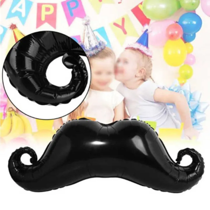 Black%20&%20White%20Birthday%20theme%20with%20Mustache%20foil%20balloon%20For%20Birthday%20Boy%20-%20Image%204