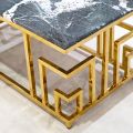 center table side table for living room  wooden marble texture powder coated paint Modern Luxury Living Room Table Gold Paint Finish. 