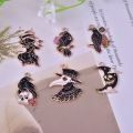 10pcs Gothic Style Moon Skull Crow Enamel Charms for DIY Jewelry Making Earring Necklace Bracelet Keychain Pendants Accessories. 