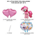 My Little Pony Foil Balloon Set Collection, Horse Ponies Cartoon Printed Pinkie Pie, Rainbow Dash, Twilight Sparkle Balloons For Girls, Birthday Party Ballon Theme Decorations Celebrations, Decor Supply Parties, Baby Shower Decorative Supplies Kids. 