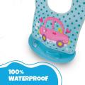 Baby Bibs with Soft Plastic Food Catcher Waterproof, Reusable and Washable - Drool and Feeding Bib for Babies, Toddlers, Infants, Newborns. 