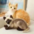 Realistic Cat Plush Toys American Shorthai Siamese Ragdoll Stuffed Doll Lifelike Animal Toy For Children Home Decor Baby Gift. 