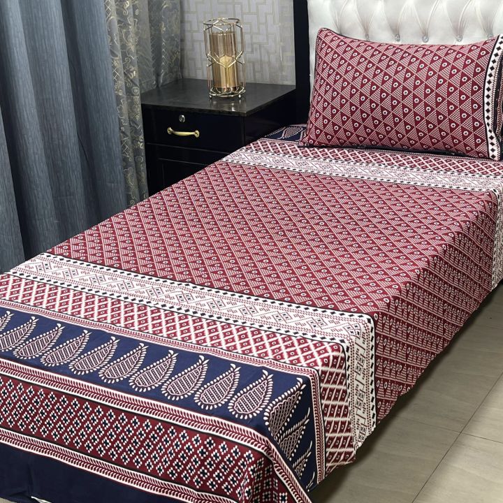 Bed Sheet Cotton Single Bed Sheet Set-2Pcs