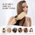 Bamboo Hair Brush with Steel Bristles, Help Hair Growth and Massaging Scalp, With Free Gift for Kids (Sticker, Golden Scarf pin, Bllaoon, Pair of Girls Hair Poni)By Mall City Zone. 
