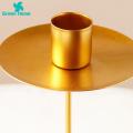 Green Home Desk Candlestick Simple Shape Wide Platform Candle Holder. 