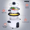 Original Geepas Electric Rice Cooker, White, 900Watts GRC4327N ( 2 Years Warranty ). 