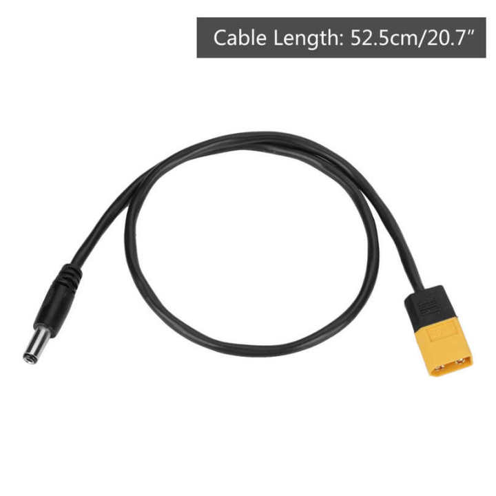 High Temperature Resistance Black XT60 to DC5525 Power Cable 20 Inches Good Insulation for Quickly Solder Outdoors