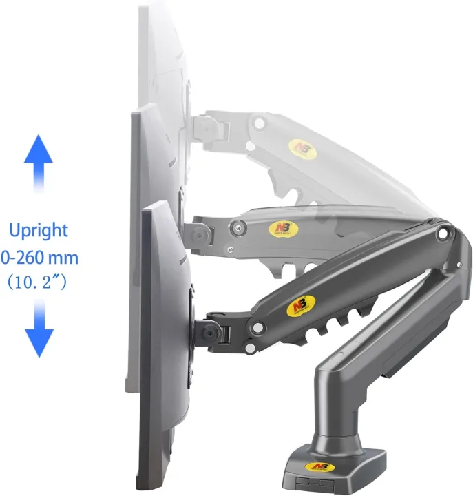 ENRG NB North Bayou Monitor Desk Pressure Gas Mount Arm Stand F80 Full ...