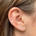 2MM,1.5MMSmall Genuine Chandi Stud Earrings / 2mm Natural TIny Diamond Stud Earrings in 14k White Gold Plated Silver, Small Silver Studs. 