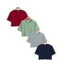 Pack of 4 Premium Quality Plan Crop T Shirt Crew Neck Half Sleeves Crop Top for Girls Crop Top for Women Crop Top for Ladies. 