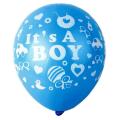 25 Pcs Pack Printed Its A Boy Blue / Its a Girl Pink Latex Balloons. 