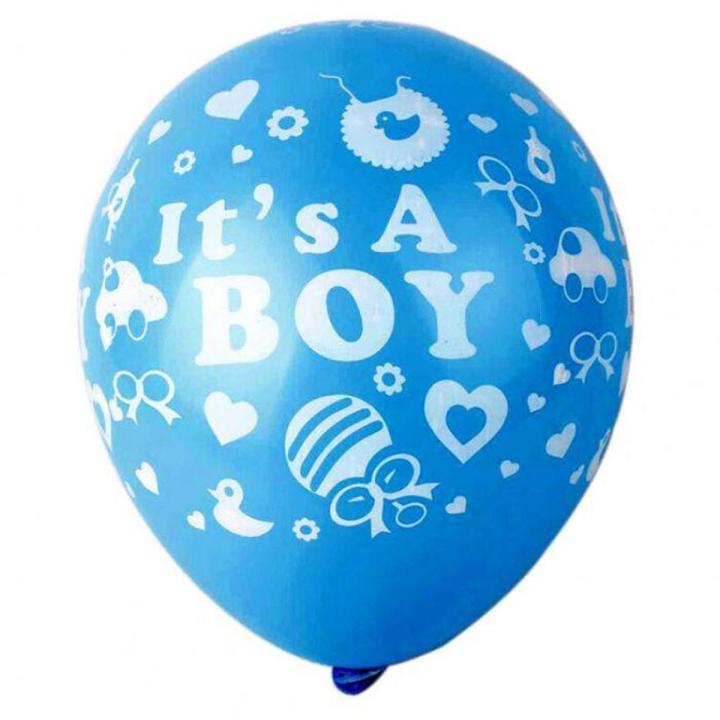 25 Pcs Pack Printed Its A Boy Blue / Its a Girl Pink Latex Balloons