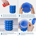 Ice Cube Mold Ice Trays, Large Silicone Ice Bucket, (2 in 1) Ice Cube Maker, Round,Portal Crushed Ice Cube Maker Silicone Bucket with Lid Makes Small Nugget Silicon Ice Cube Tray Molds for Soft Drinks Cocktail. 