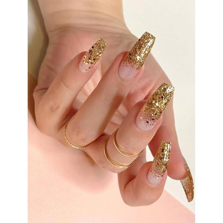 Golden nail polish