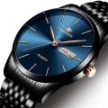 FOURRON Men's Waterproof Calendar Ultra-thin Stainless Steel Strap Quartz Watch. 