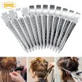 Hair Section Sectioning Clips 12 Strong Grip Hairdressing Anti Slip Styling Flat Stainless Steel Salon With Holes Portable Duck Bill Clamp Home Barber For sectioning & setting hair. Long, smooth metal clips slip through hair without pulling. 