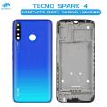 Tecno Spark 4 Housing Middle Frame With Side Button and Camera Lens Complete Body Casing Replacement For Spark 4 - Blue. 